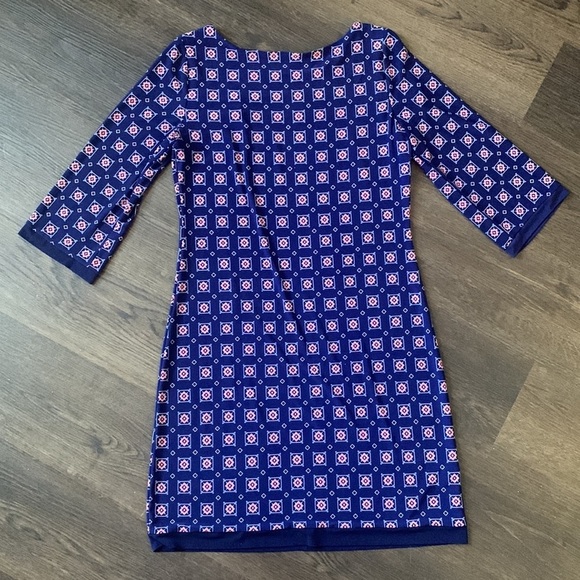 Tommy Hilfiger navy geometric patterned shift dress size 6 - Picture 5 of 5